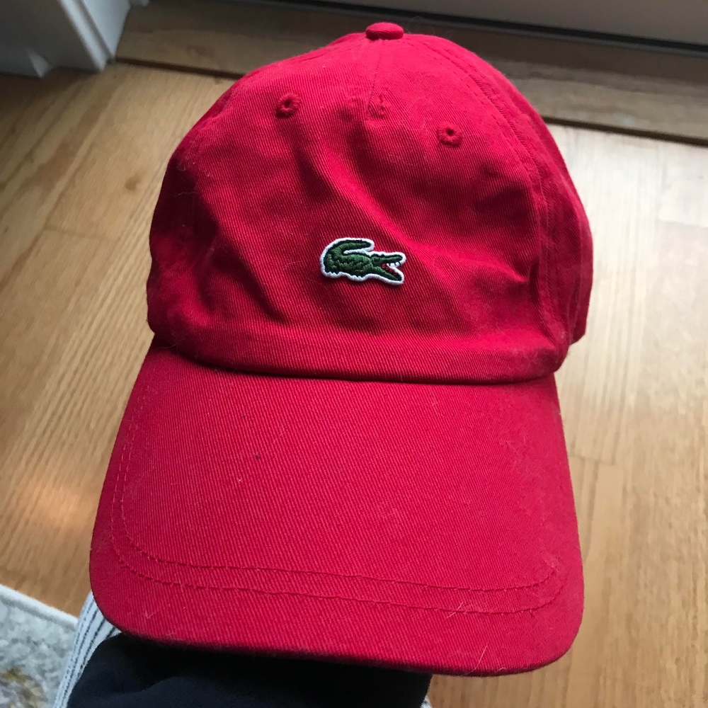Lacoste Unisex Red Baseball Hat